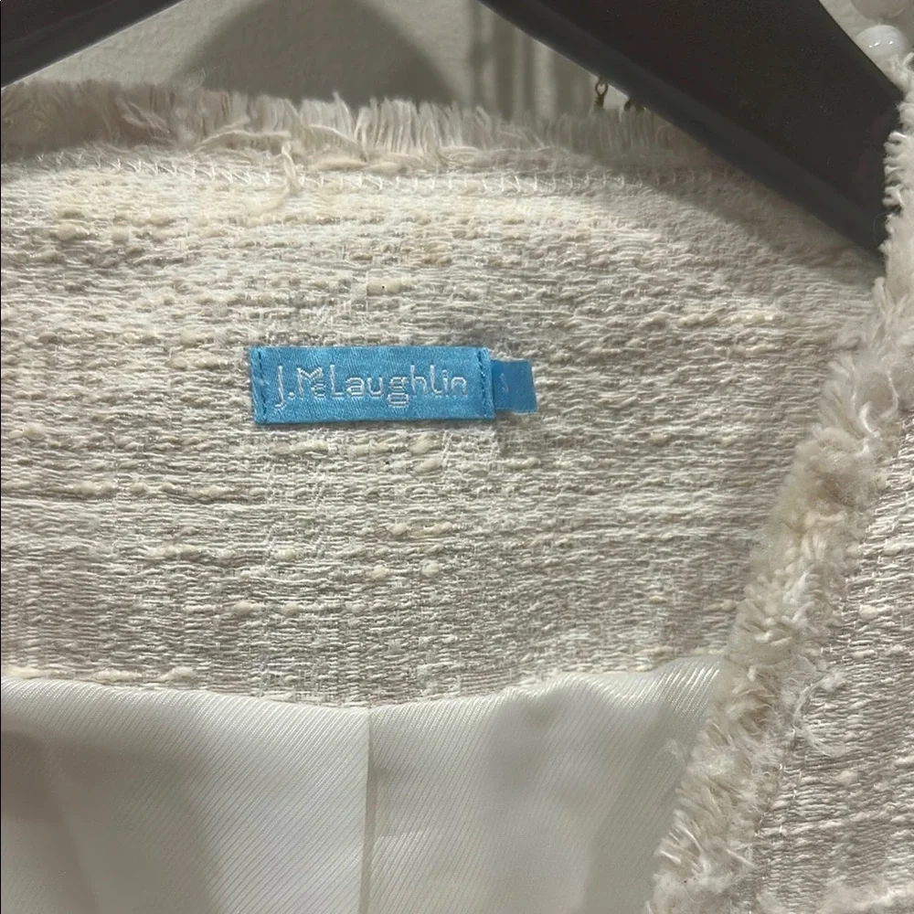 J. McLaughlin Elegant Cream Double-Breasted Women's Jacket - Picture 2 of 3